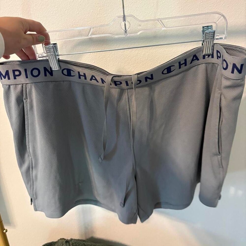 Champion Women's Grey and Blue Shorts